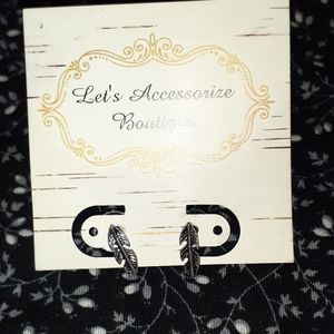 Feather postback earring